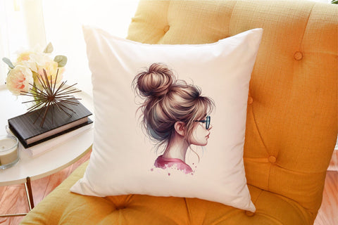 Messy Bun Mom Hair Sublimation Clipart Sublimation designartist 