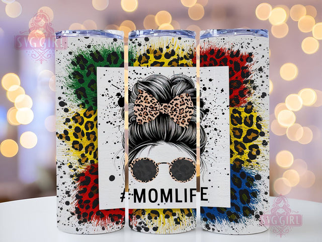 Messy Bun Mom Life 20oz Tumbler Wrap Sublimation Design, Straight Tapered Tumbler Wrap, Mom Leopard Tumbler Png, Instant Digital Download Sublimation SvggirlplusArt 