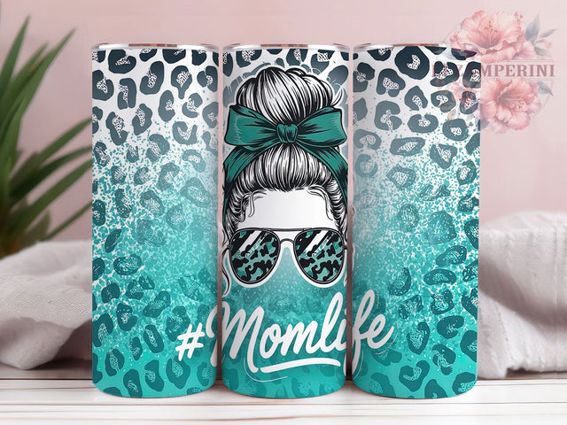 Messy Bun Mom Life Leopard Tumbler, Leopard Print Tumbler, Messy Bun Tumbler, 20oz Tumbler Wrap, Trendy Mom Tumbler, Mom Hair Tumbler, Animal Print Tumbler Sublimation Li Zamperini 