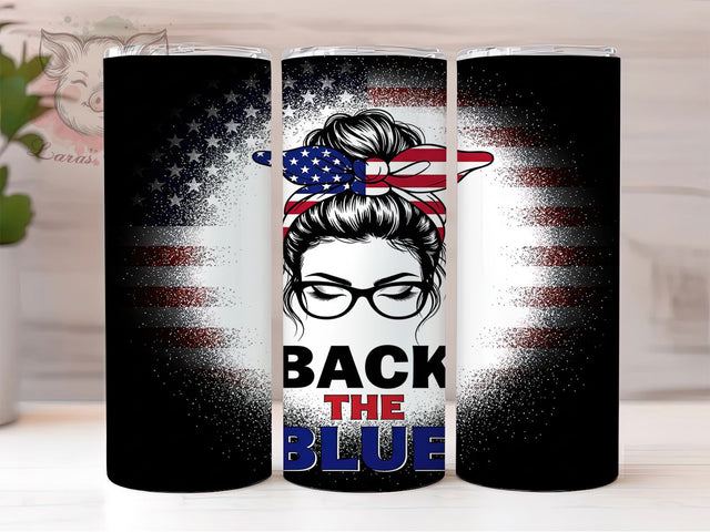 Messy Bun Police Wife Tumbler Wrap, Law Enforcement Support, Blue Line Tumbler, Messy Hair Design, Police Mom Tumbler, Back The Blue Decor, Sublimation Template Sublimation Lara' s Designs 