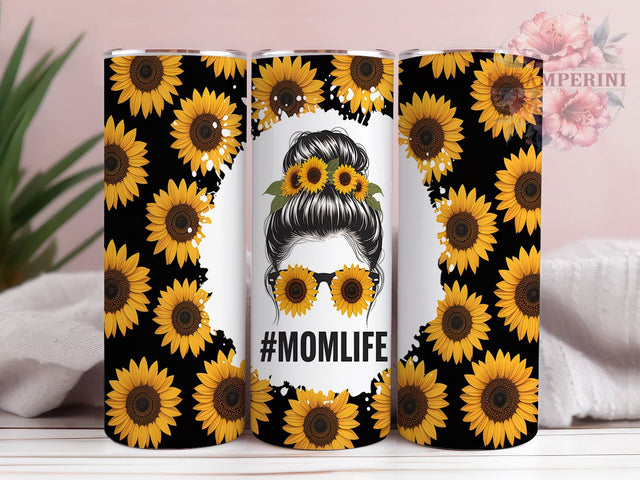 Messy Bun Sunflower Mom Life Tumbler, Sunflower Mom Gift, Mother's Day Tumbler, Mom Life Design, Floral Mom Present, Busy Mom Gift, Sunflower Lover Gift Sublimation Li Zamperini 