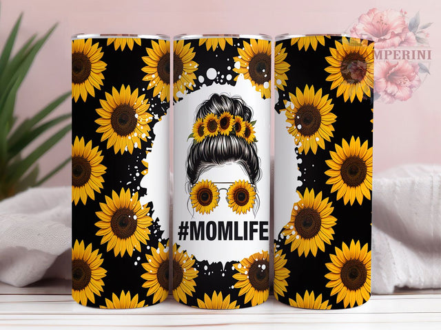 Messy Bun Sunflower Mom Life Tumbler, Sunflower Mom Gift, Mother's Day Tumbler, Mom Life Design, Floral Mom Present, Busy Mom Gift, Sunflower Lover Gift Sublimation Li Zamperini 