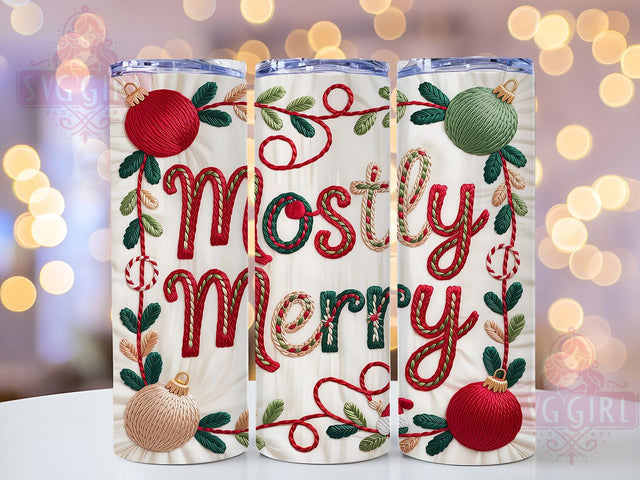 Messy Christmas Yarn Embroidery Tumbler, Latch Hook Sublimation Design, Faux Embroidery Holiday Art, 20oz Christmas Tumbler, Whimsical Yarn Mug, Cozy Handmade Cup, Festive Embroidery Wrap Sublimation SvggirlplusArt 