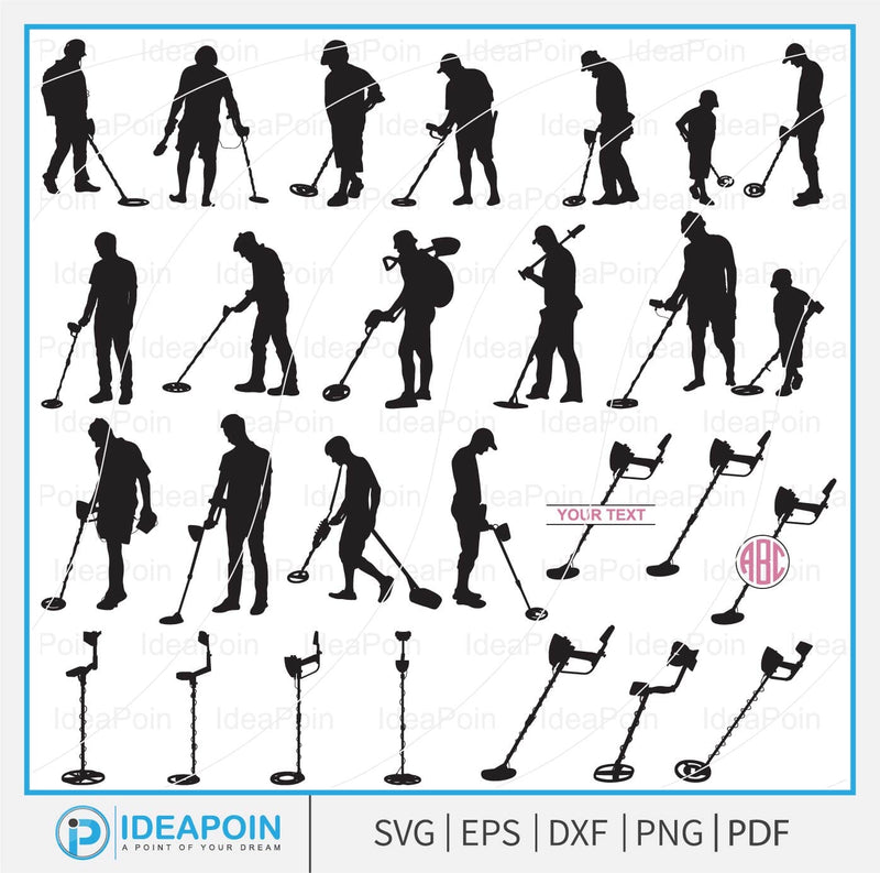 Metal detector Silhouette svg, Metal Detector svg, metal detecting, Metal Detector Clipart, Metal Detector Vector, Metal Detector Monogram SVG Dinvect 