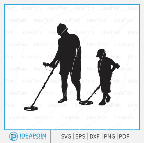 Metal detector Silhouette svg, Metal Detector svg, metal detecting, Metal Detector Clipart, Metal Detector Vector, Metal Detector Monogram SVG Dinvect 