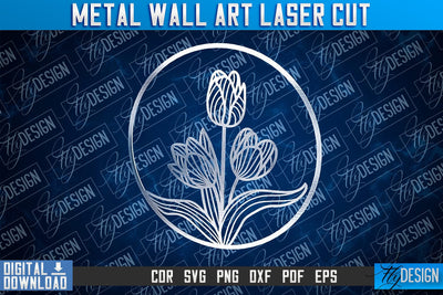 Metal Wall Art Laser Cut | Metal Flowers Laser Cut Design | CNC File SVG Fly Design 