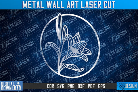 Metal Wall Art Laser Cut | Metal Flowers Laser Cut Design | CNC File SVG Fly Design 