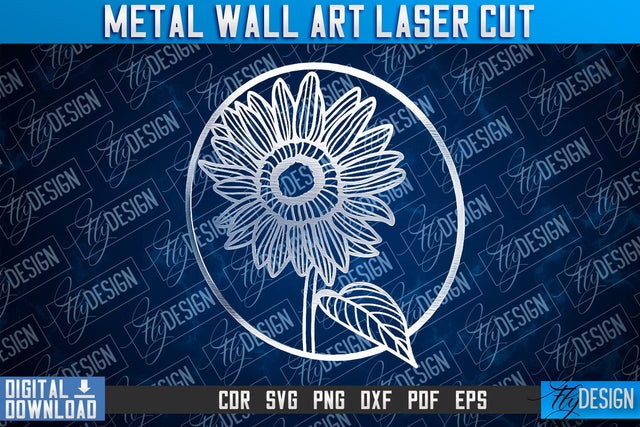Metal Wall Art Laser Cut | Metal Flowers Laser Cut Design | CNC File SVG Fly Design 