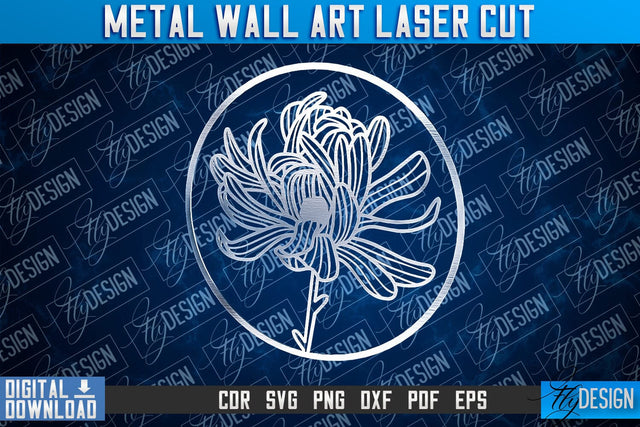 Metal Wall Art Laser Cut | Metal Flowers Laser Cut Design | CNC File SVG Fly Design 