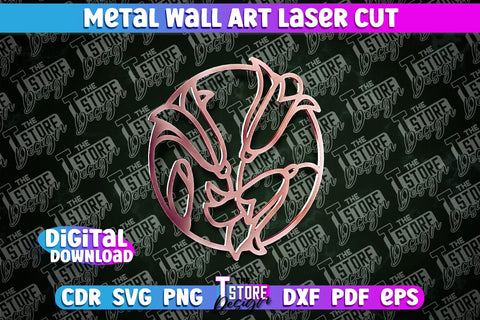 Metal Wall Art Laser Cut | Metal Flowers Laser Cut Design | CNC File SVG The T Store Design 