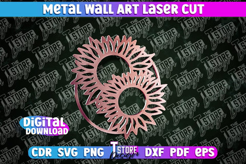 Metal Wall Art Laser Cut | Metal Flowers Laser Cut Design | CNC File SVG The T Store Design 