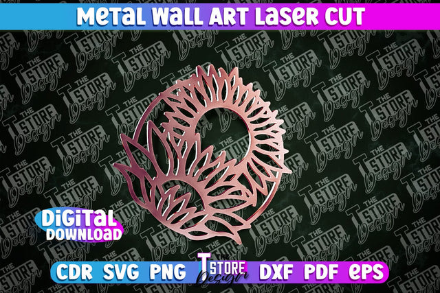 Metal Wall Art Laser Cut | Metal Flowers Laser Cut Design | CNC File SVG The T Store Design 