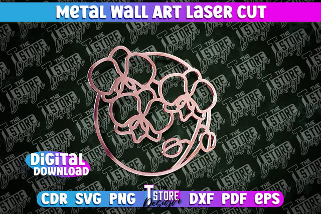 Metal Wall Art Laser Cut | Metal Flowers Laser Cut Design | CNC File SVG The T Store Design 