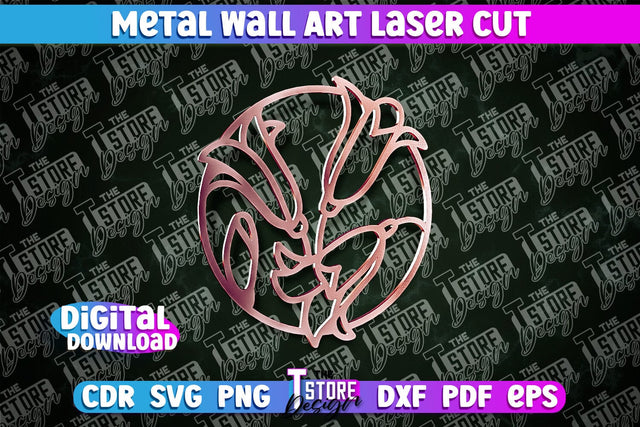 Metal Wall Art Laser Cut | Metal Flowers Laser Cut Design | CNC File SVG The T Store Design 