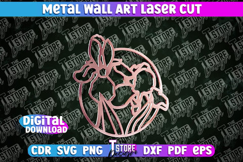 Metal Wall Art Laser Cut | Metal Flowers Laser Cut Design | CNC File SVG The T Store Design 