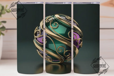 Metallic 3D Swirls 20oz Tumbler Wrap Sublimation sassyprint 