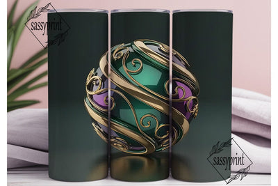 Metallic 3D Swirls 20oz Tumbler Wrap Sublimation sassyprint 