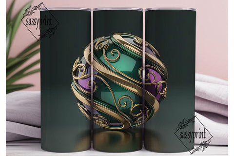 Metallic 3D Swirls 20oz Tumbler Wrap Sublimation sassyprint 