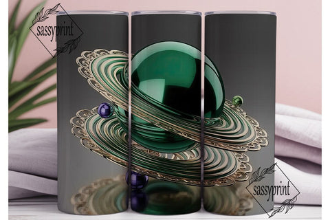 Metallic 3D Swirls 20oz Tumbler Wrap Sublimation sassyprint 