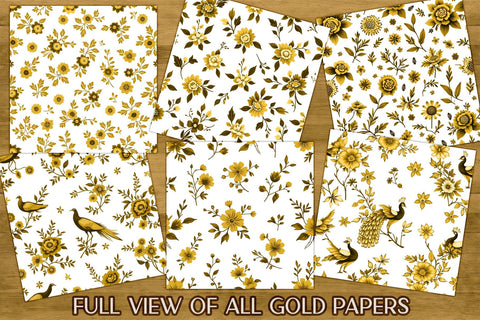 Metallic Chinoiserie Scrapbook Paper Digital Pattern AlexandHer Digital Art 