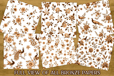 Metallic Chinoiserie Scrapbook Paper Digital Pattern AlexandHer Digital Art 