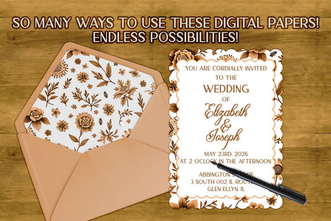 Metallic Chinoiserie Scrapbook Paper Digital Pattern AlexandHer Digital Art 