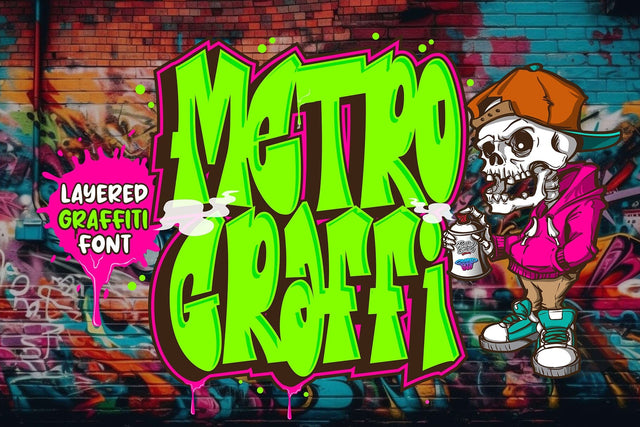 Metro Graffi - Layered Graffiti Font Font Mozzatype 