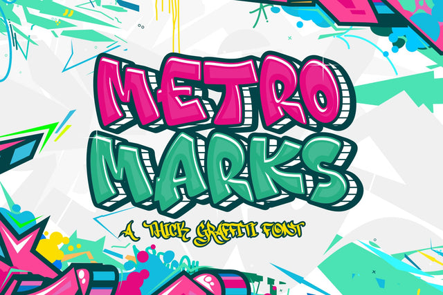 Metro Marks - A Thick Graffiti Font Font Mozzatype 