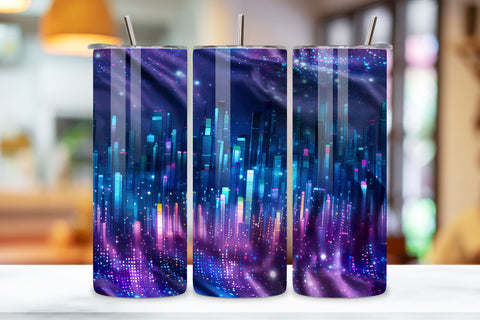 Metropolis Radiance Ombre Tumbler wrap, Seamless Wrap PNG Sublimation FloridPrintables 