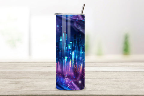 Metropolis Radiance Ombre Tumbler wrap, Seamless Wrap PNG Sublimation FloridPrintables 