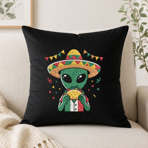 Mexican Alien Taco Machine Embroidery Design – Funny Cinco de Mayo Sombrero UFO Embroidery File Embroidery/Applique DESIGNS PatternFeed8 