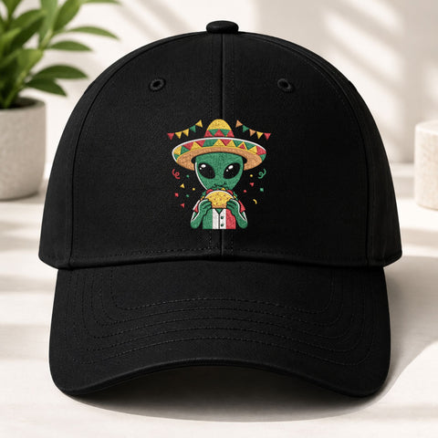 Mexican Alien Taco Machine Embroidery Design – Funny Cinco de Mayo Sombrero UFO Embroidery File Embroidery/Applique DESIGNS PatternFeed8 