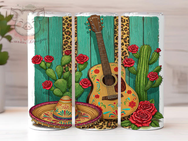 Mexican Cinco De Mayo Colorful Fiesta Tumbler, Fiesta Tumbler Design, 20oz Skinny Tumbler, Sublimation Design, Cinco De Mayo Party Gift, Mexican Holiday Tumbler Sublimation Lara' s Designs 