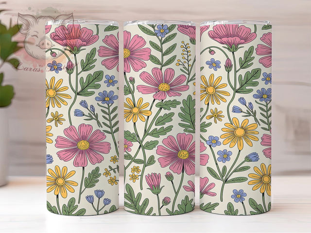 Mexican Embroidery Floral 20oz Tumbler, Floral Pattern Tumbler, Embroidered Tumbler Design, 20oz Tumbler Wrap, Mexican Floral Tumbler, Sublimation Flower Tumbler, Traditional Mexican Sublimation Lara' s Designs 