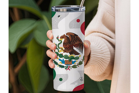 Mexican Flag Glitter Tumbler Wrap Sublimation DesignSVG 