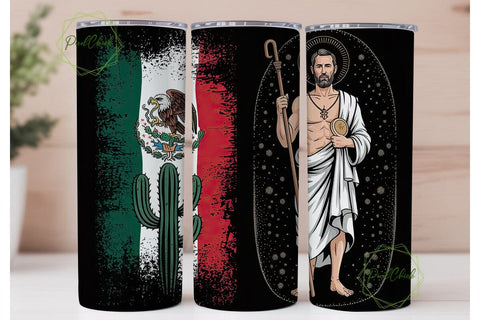 Mexican Flag & Saint Jude 20oz Tumbler Sublimation PixelChick 
