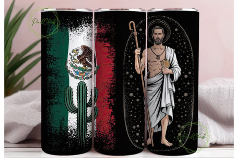 Mexican Flag & Saint Jude 20oz Tumbler Sublimation PixelChick 