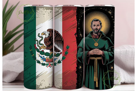 Mexican Flag & Saint Jude 20oz Tumbler Sublimation PixelChick 