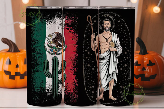 Mexican Flag & Saint Jude 20oz Tumbler Sublimation PixelChick 