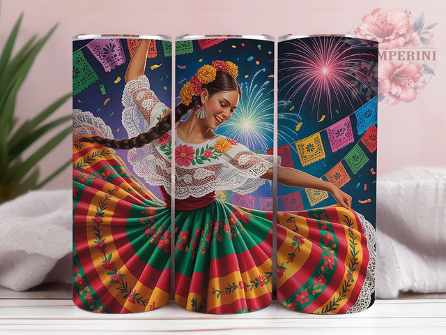 Mexican Folklorico Dance Tumbler, Cinco De Mayo Cup, Folklorico Dance Mug, Fiesta Party Drinkware, Cultural Celebration Tumbler, Traditional Mexican Gift, Colorful Festival Cup Sublimation Li Zamperini 