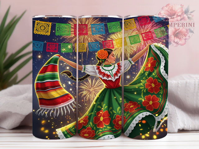 Mexican Folklorico Dance Tumbler, Cinco De Mayo Cup, Folklorico Dance Mug, Fiesta Party Drinkware, Cultural Celebration Tumbler, Traditional Mexican Gift, Colorful Festival Cup Sublimation Li Zamperini 