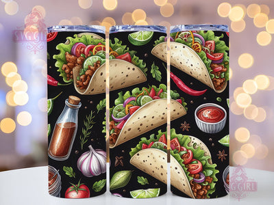 Mexican Food 20oz Tumbler Wrap Sublimation Design, Taco Png, Straight Tapered Tumbler Wrap, Mexican Taco Tumbler Png, Instant Digital Download Sublimation SvggirlplusArt 