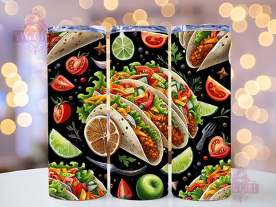 Mexican Food 20oz Tumbler Wrap Sublimation Design, Taco Png, Straight Tapered Tumbler Wrap, Mexican Taco Tumbler Png, Instant Digital Download Sublimation SvggirlplusArt 