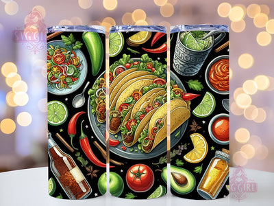 Mexican Food 20oz Tumbler Wrap Sublimation Design, Taco Png, Straight Tapered Tumbler Wrap, Mexican Taco Tumbler Png, Instant Digital Download Sublimation SvggirlplusArt 