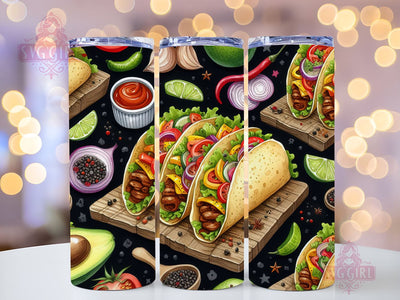 Mexican Food 20oz Tumbler Wrap Sublimation Design, Taco Png, Straight Tapered Tumbler Wrap, Mexican Taco Tumbler Png, Instant Digital Download Sublimation SvggirlplusArt 
