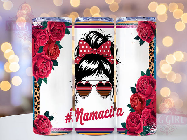 Mexican Mom Fiesta Tumbler Wrap, Mexican Mom Design, Latina Mom Gift, 20oz Mexico Tumbler, Cultural Bun Tumbler, Sublimation Hispanic Mom Cup, Fiesta Mama Tumbler Template Sublimation SvggirlplusArt 