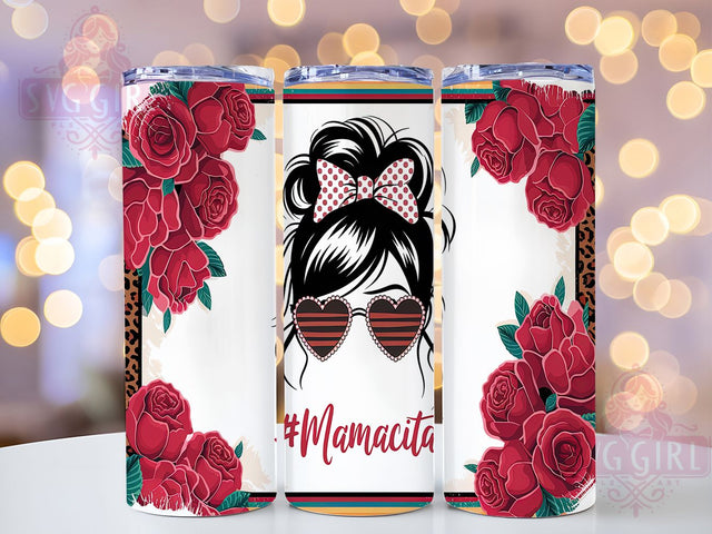 Mexican Mom Fiesta Tumbler Wrap, Mexican Mom Design, Latina Mom Gift, 20oz Mexico Tumbler, Cultural Bun Tumbler, Sublimation Hispanic Mom Cup, Fiesta Mama Tumbler Template Sublimation SvggirlplusArt 