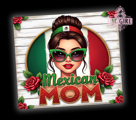 Mexican Mom Messy Bun 20oz Tumbler, Messy Bun Design, 20oz Sublimation, Latina Mom Gift, Cute Mom Drinkware, Unique Tumbler Wrap, Mother's Day Gift Sublimation SvggirlplusArt 