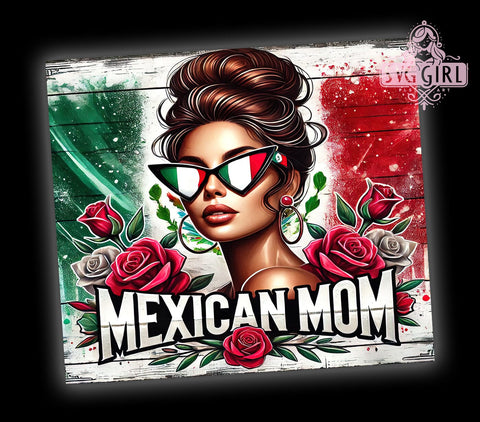 Mexican Mom Messy Bun 20oz Tumbler, Messy Bun Design, 20oz Sublimation, Latina Mom Gift, Cute Mom Drinkware, Unique Tumbler Wrap, Mother's Day Gift Sublimation SvggirlplusArt 