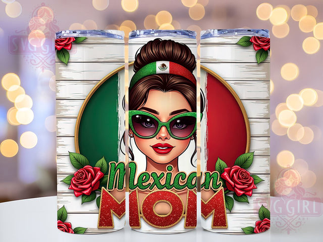 Mexican Mom Messy Bun 20oz Tumbler, Messy Bun Design, 20oz Sublimation, Latina Mom Gift, Cute Mom Drinkware, Unique Tumbler Wrap, Mother's Day Gift Sublimation SvggirlplusArt 